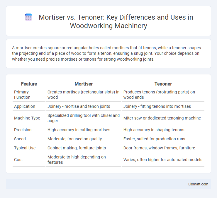 Mortiser vs. Tenoner: Key Differences and Uses in Woodworking Machinery
