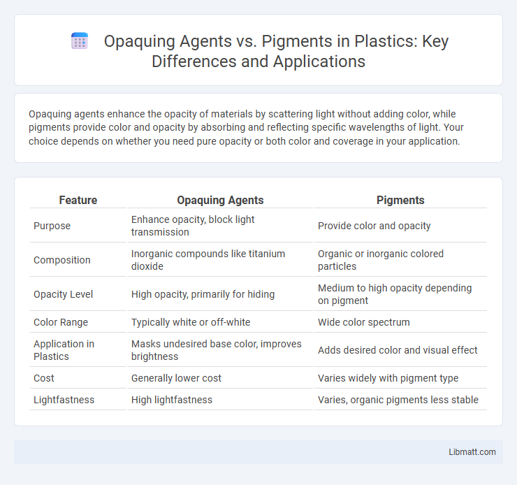 Opaquing Agents vs. Pigments in Plastics: Key Differences and Applications