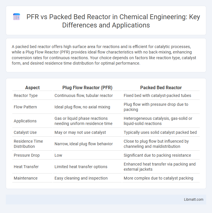 PFR vs Packed Bed Reactor in Chemical Engineering: Key Differences and Applications