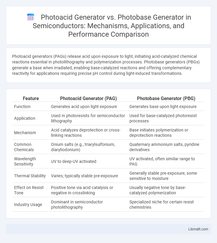 Photoacid Generator vs. Photobase Generator in Semiconductors: Mechanisms, Applications, and Performance Comparison