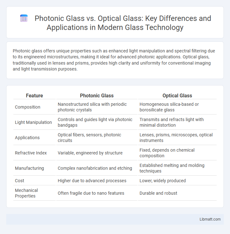 Photonic Glass vs. Optical Glass: Key Differences and Applications in Modern Glass Technology