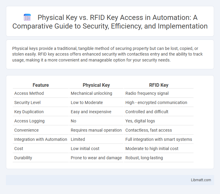 Physical Key vs. RFID Key Access in Automation: A Comparative Guide to Security, Efficiency, and Implementation