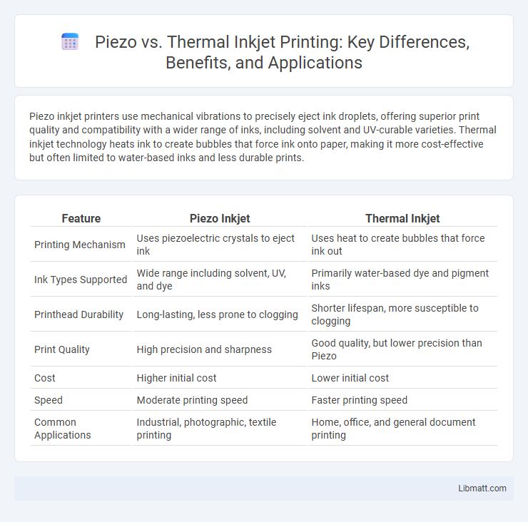 Piezo vs. Thermal Inkjet Printing: Key Differences, Benefits, and Applications