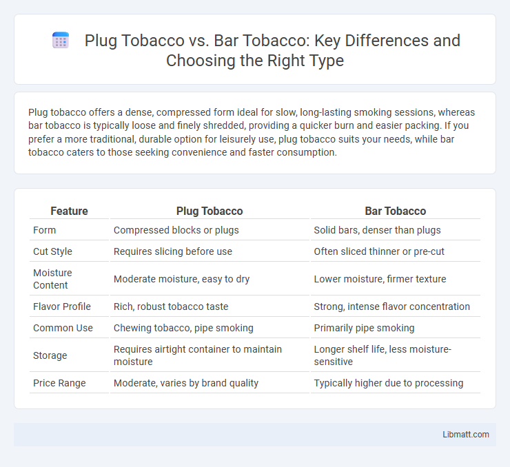 Plug Tobacco vs. Bar Tobacco: Key Differences and Choosing the Right Type