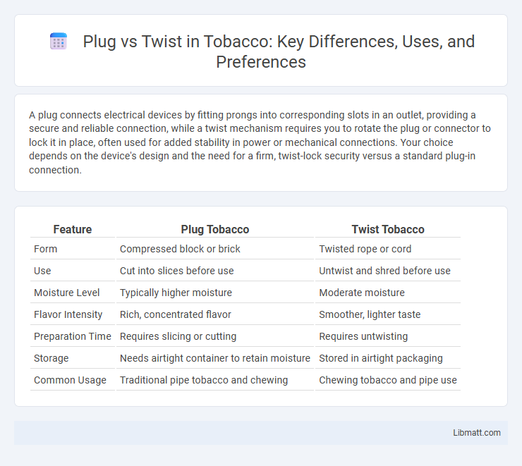 Plug vs Twist in Tobacco: Key Differences, Uses, and Preferences
