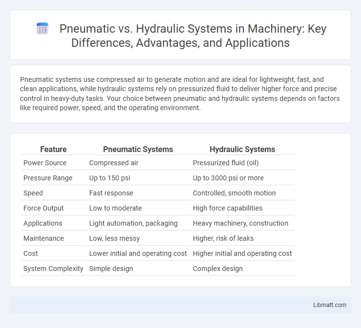 Pneumatic vs. Hydraulic Systems in Machinery: Key Differences, Advantages, and Applications