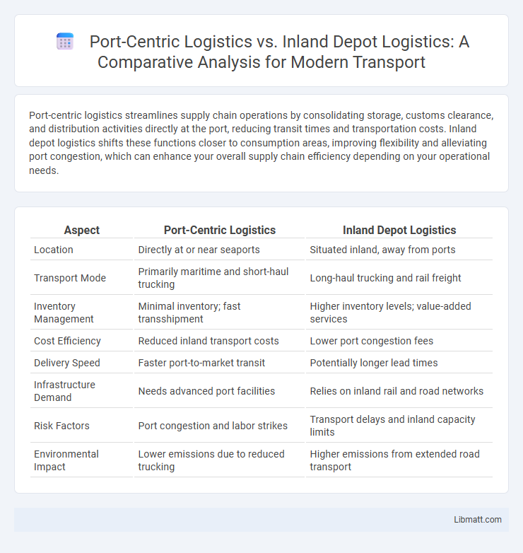 Port-Centric Logistics vs. Inland Depot Logistics: A Comparative Analysis for Modern Transport