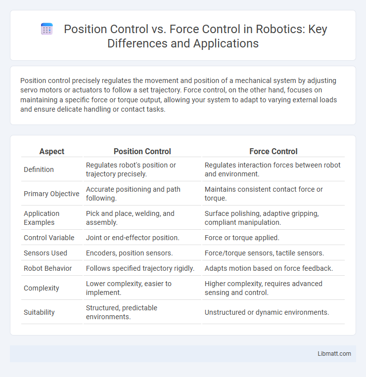 Position Control vs. Force Control in Robotics: Key Differences and Applications