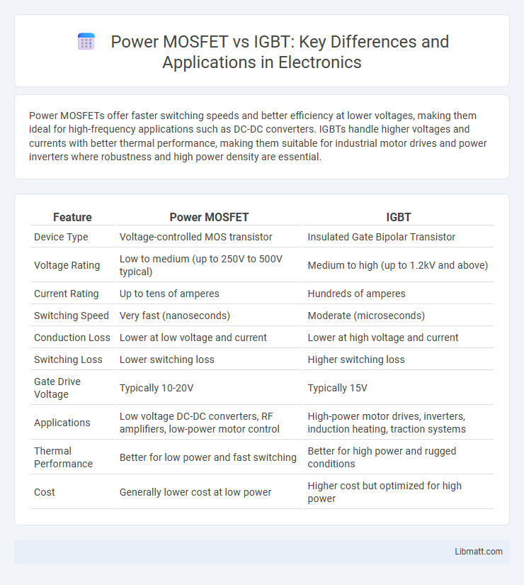 Power MOSFET vs IGBT: Key Differences and Applications in Electronics
