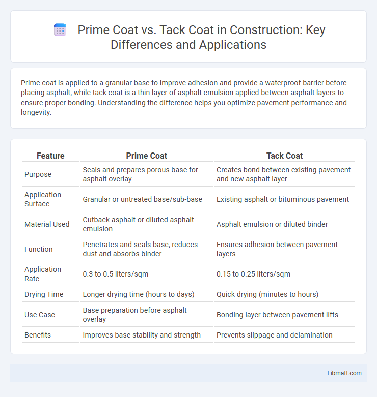 Prime Coat vs. Tack Coat in Construction: Key Differences and Applications