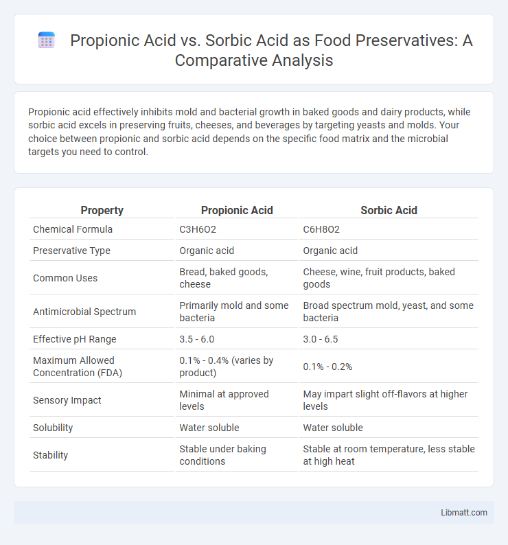 Propionic Acid vs. Sorbic Acid as Food Preservatives: A Comparative Analysis