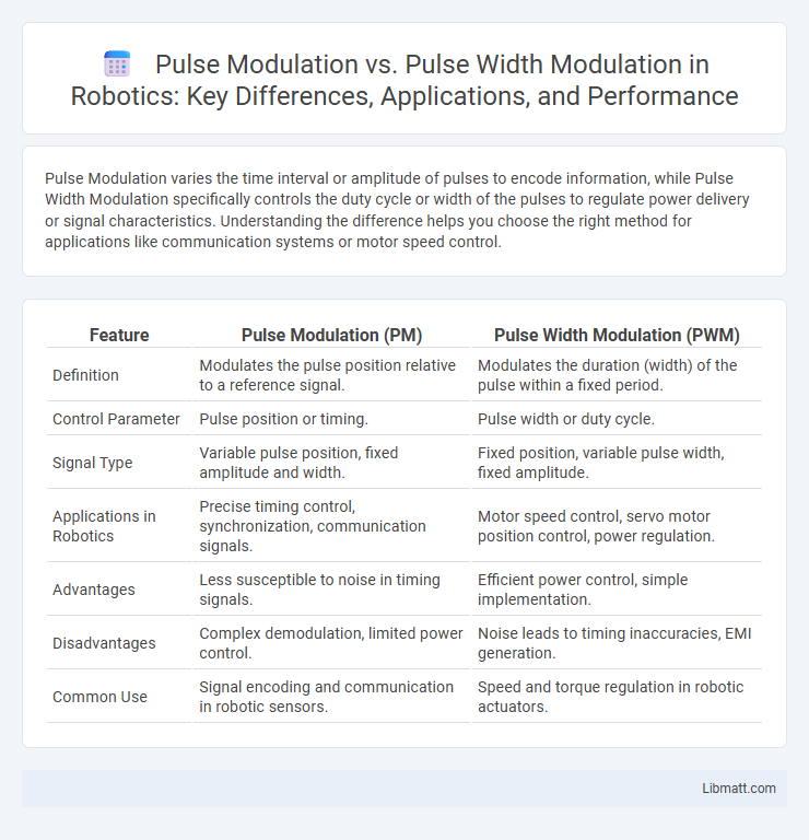 Pulse Modulation vs. Pulse Width Modulation in Robotics: Key Differences, Applications, and Performance