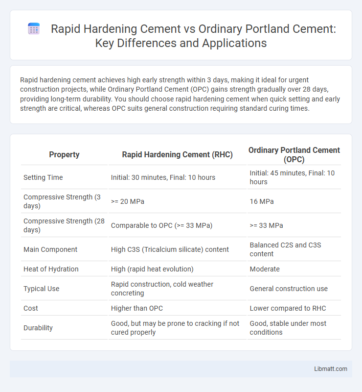 Rapid Hardening Cement vs Ordinary Portland Cement: Key Differences and Applications