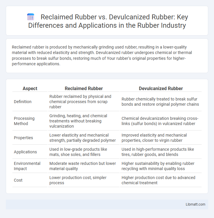 Reclaimed Rubber vs. Devulcanized Rubber: Key Differences and Applications in the Rubber Industry