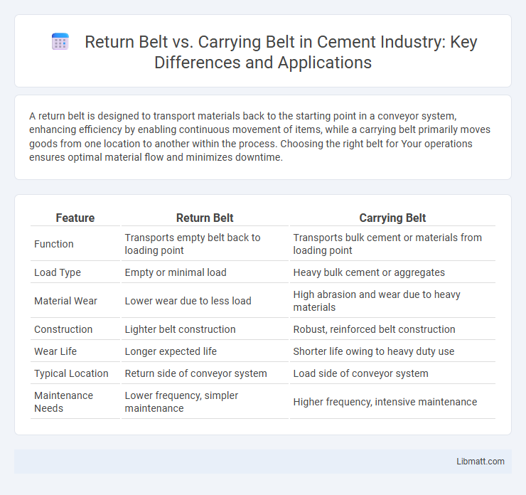 Return Belt vs. Carrying Belt in Cement Industry: Key Differences and Applications