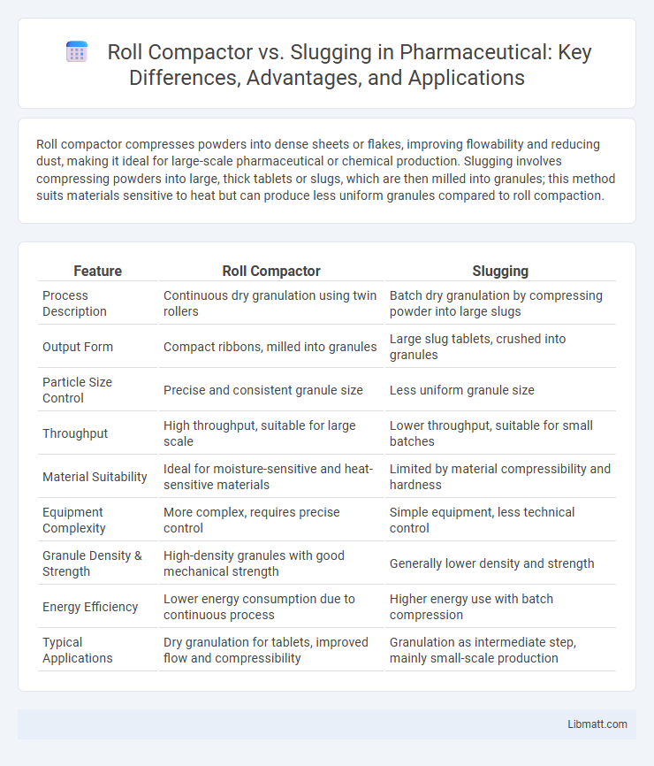 Roll Compactor vs. Slugging in Pharmaceutical: Key Differences, Advantages, and Applications