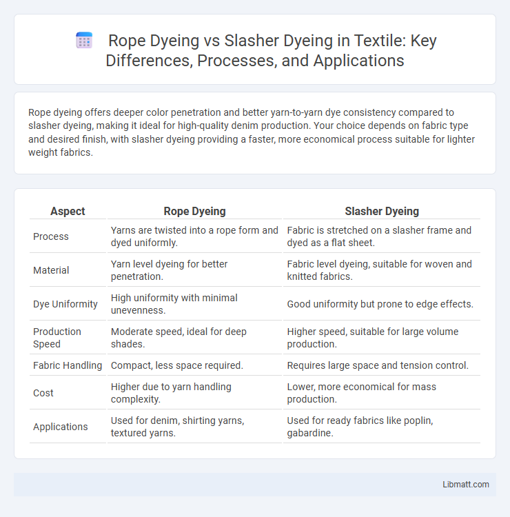 Rope Dyeing vs Slasher Dyeing in Textile: Key Differences, Processes, and Applications