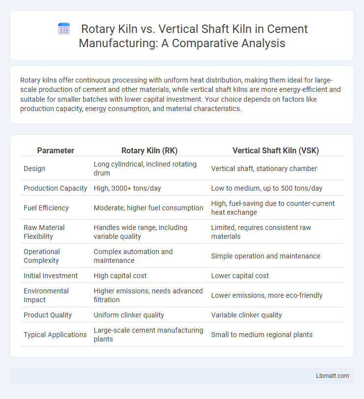 Rotary Kiln vs. Vertical Shaft Kiln in Cement Manufacturing: A Comparative Analysis