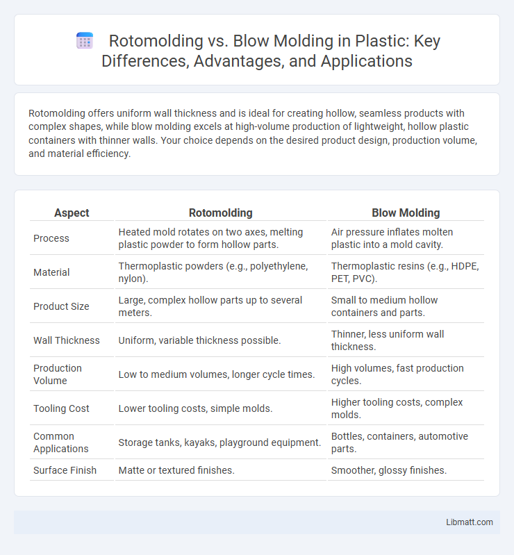 Rotomolding vs. Blow Molding in Plastic: Key Differences, Advantages, and Applications