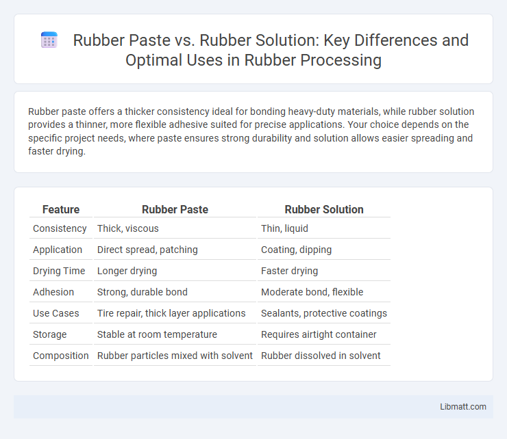 Rubber Paste vs. Rubber Solution: Key Differences and Optimal Uses in Rubber Processing