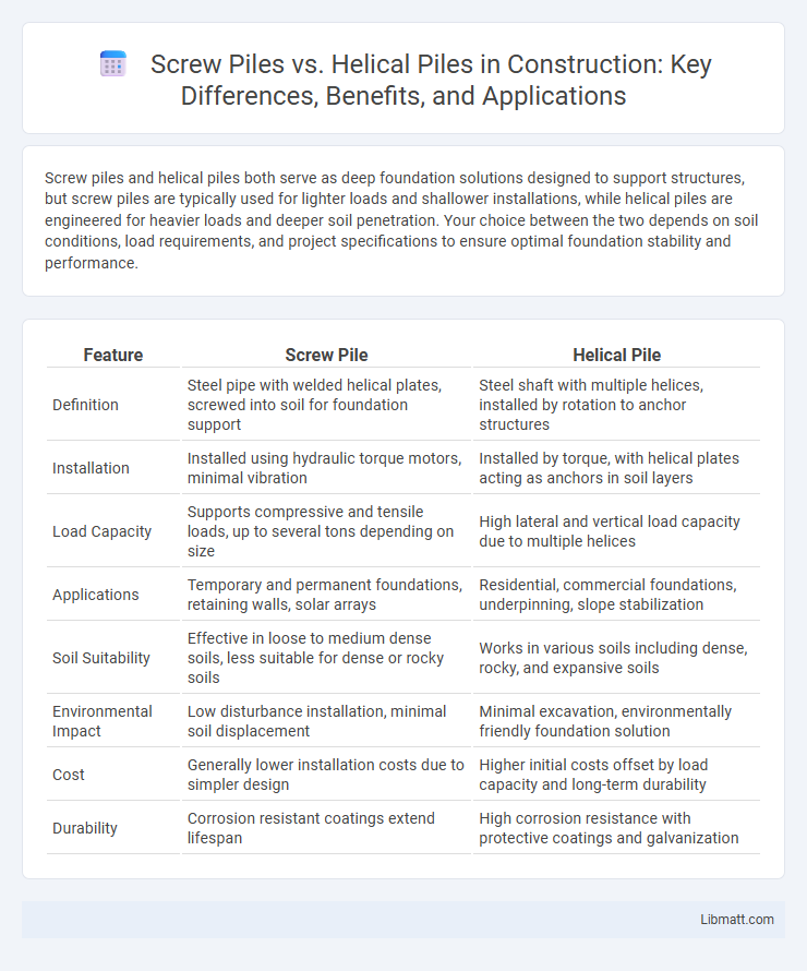 Screw Piles vs. Helical Piles in Construction: Key Differences, Benefits, and Applications
