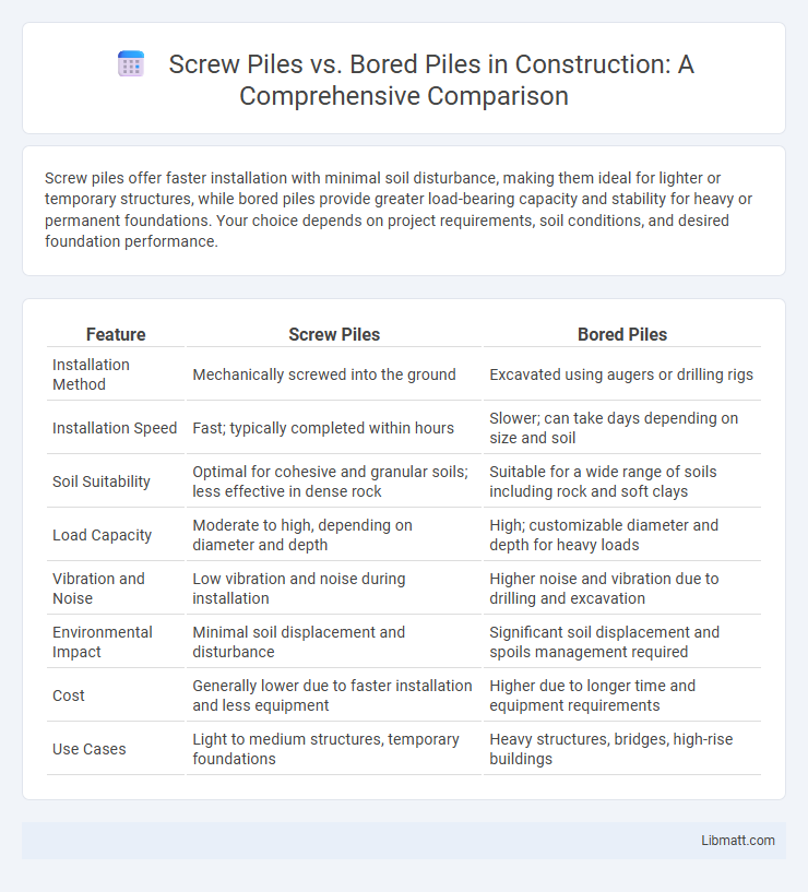 Screw Piles vs. Bored Piles in Construction: A Comprehensive Comparison