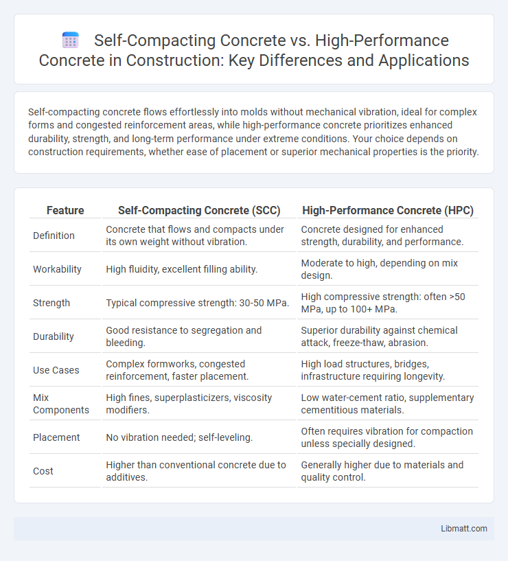 Self-Compacting Concrete vs. High-Performance Concrete in Construction: Key Differences and Applications