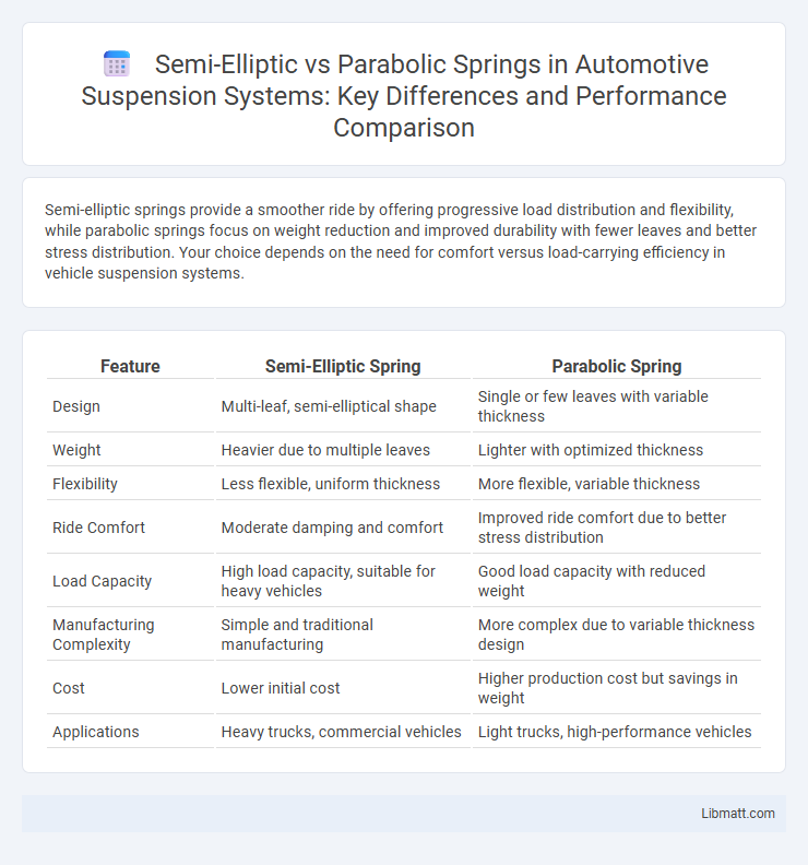 Semi-Elliptic vs Parabolic Springs in Automotive Suspension Systems: Key Differences and Performance Comparison