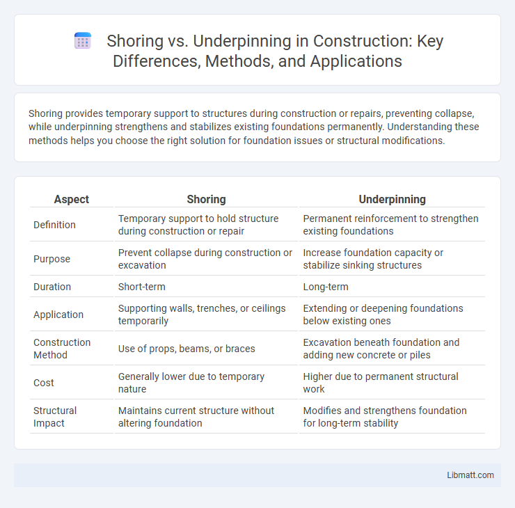 Shoring vs. Underpinning in Construction: Key Differences, Methods, and Applications