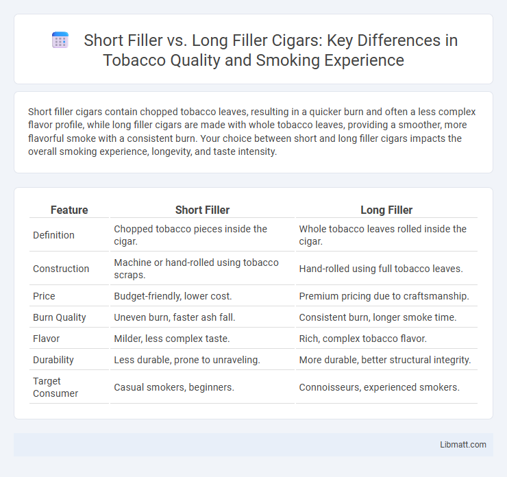 Short Filler vs. Long Filler Cigars: Key Differences in Tobacco Quality and Smoking Experience