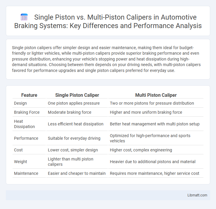 Single Piston vs. Multi-Piston Calipers in Automotive Braking Systems: Key Differences and Performance Analysis