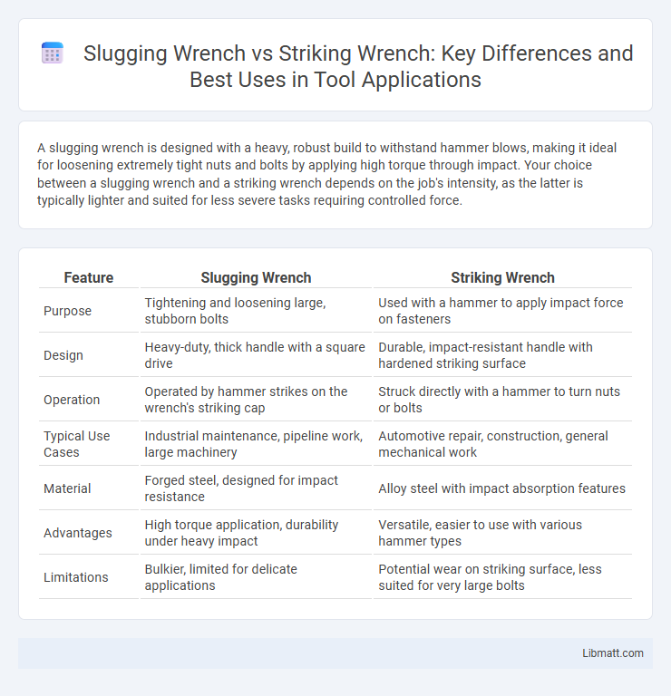 Slugging Wrench vs Striking Wrench: Key Differences and Best Uses in Tool Applications