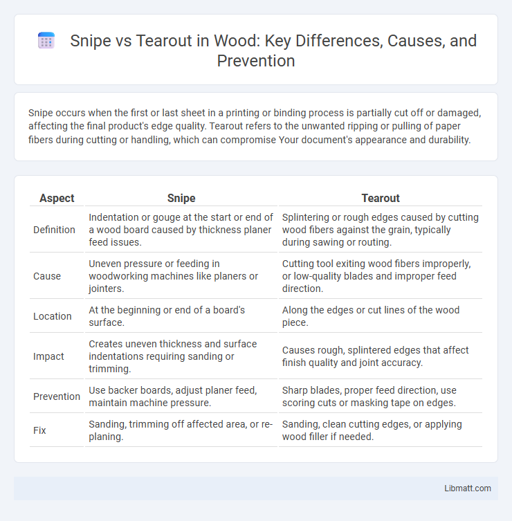 Snipe vs Tearout in Wood: Key Differences, Causes, and Prevention