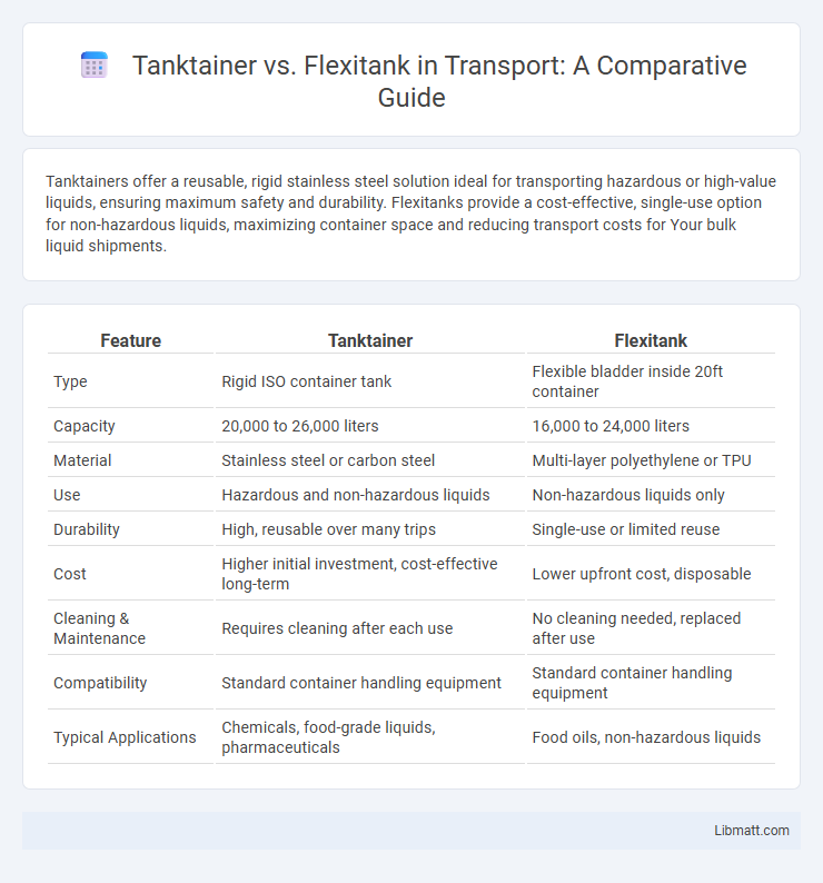 Tanktainer vs. Flexitank in Transport: A Comparative Guide