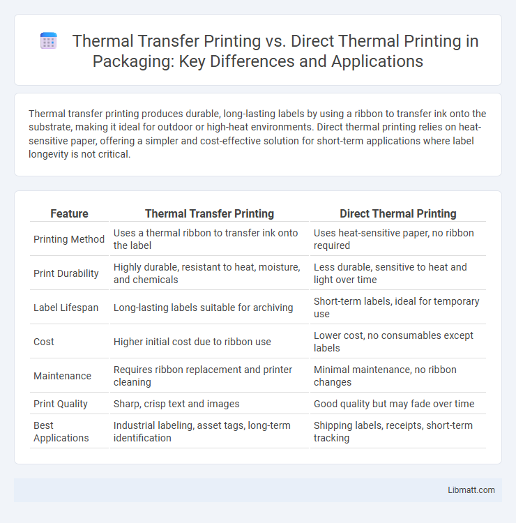 Thermal Transfer Printing vs. Direct Thermal Printing in Packaging: Key Differences and Applications