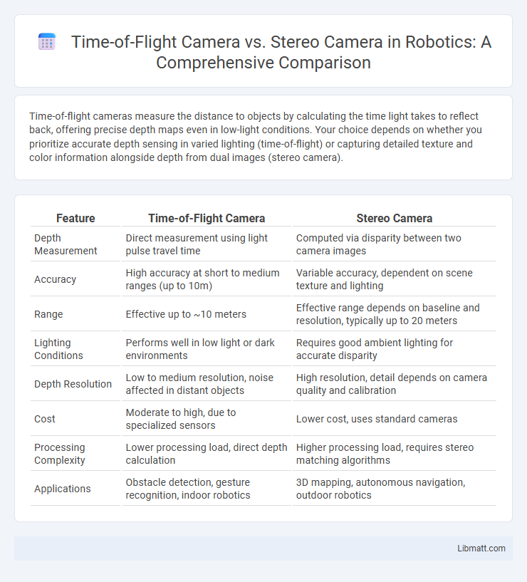Time-of-Flight Camera vs. Stereo Camera in Robotics: A Comprehensive Comparison