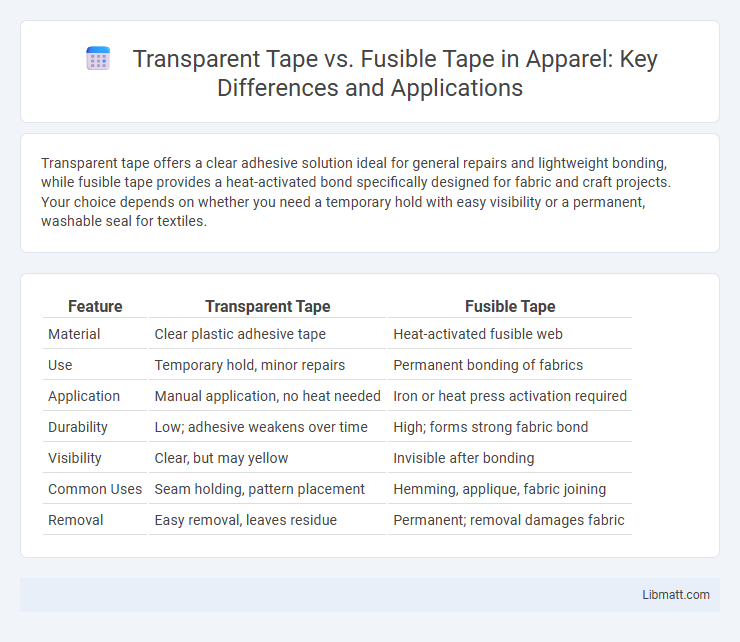 Transparent Tape vs. Fusible Tape in Apparel: Key Differences and Applications