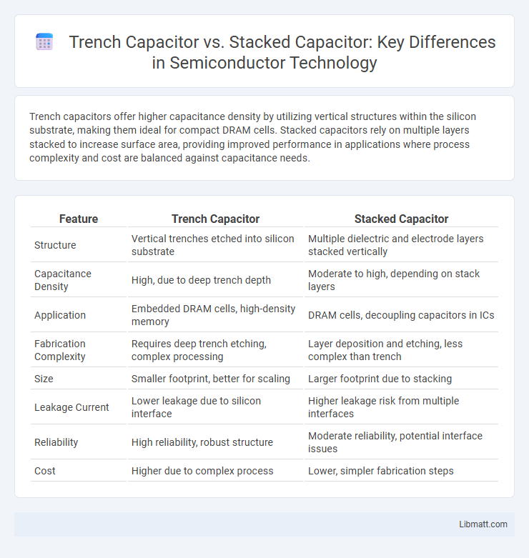 Trench Capacitor vs. Stacked Capacitor: Key Differences in Semiconductor Technology