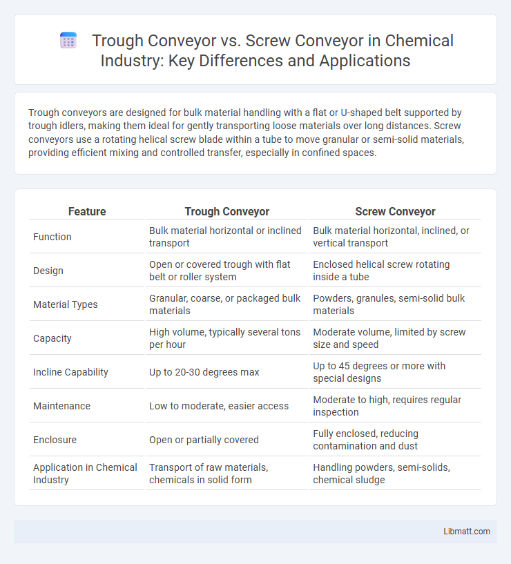 Trough Conveyor vs. Screw Conveyor in Chemical Industry: Key Differences and Applications