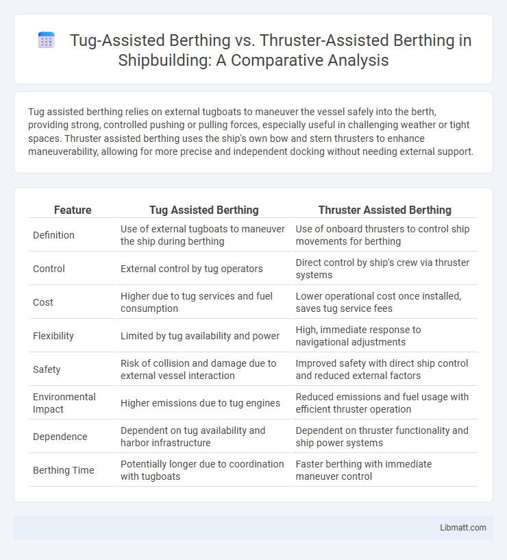 Tug-Assisted Berthing vs. Thruster-Assisted Berthing in Shipbuilding: A Comparative Analysis