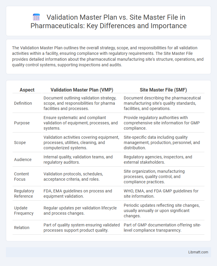 Validation Master Plan vs. Site Master File in Pharmaceuticals: Key Differences and Importance