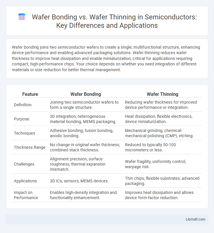 Wafer Bonding vs. Wafer Thinning in Semiconductors: Key Differences and Applications