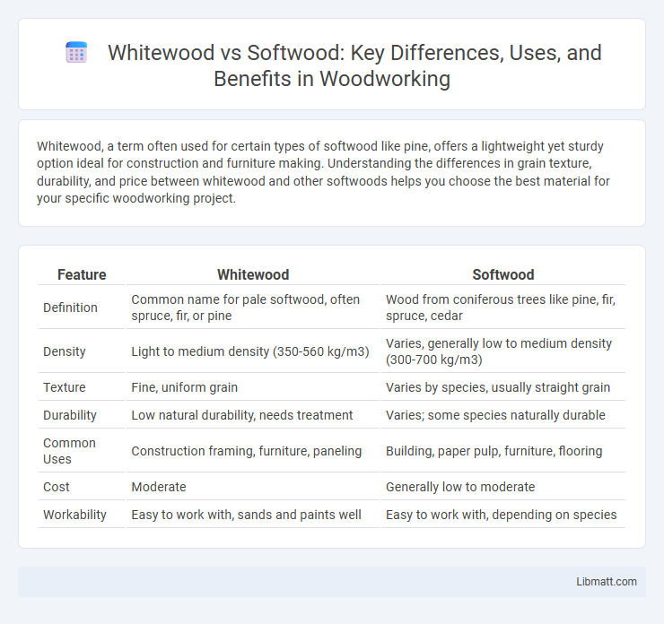 Whitewood vs Softwood: Key Differences, Uses, and Benefits in Woodworking