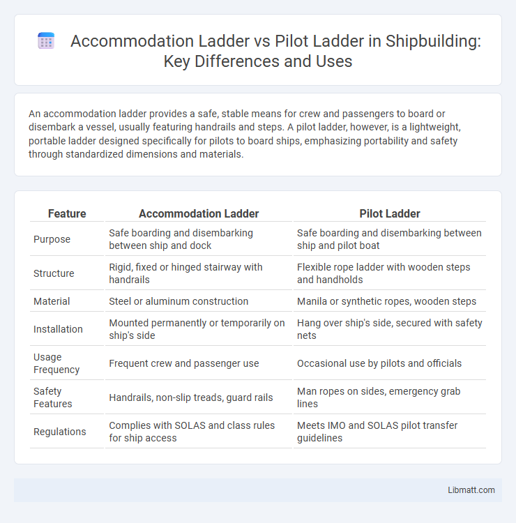 Accommodation Ladder vs Pilot Ladder in Shipbuilding: Key Differences and Uses