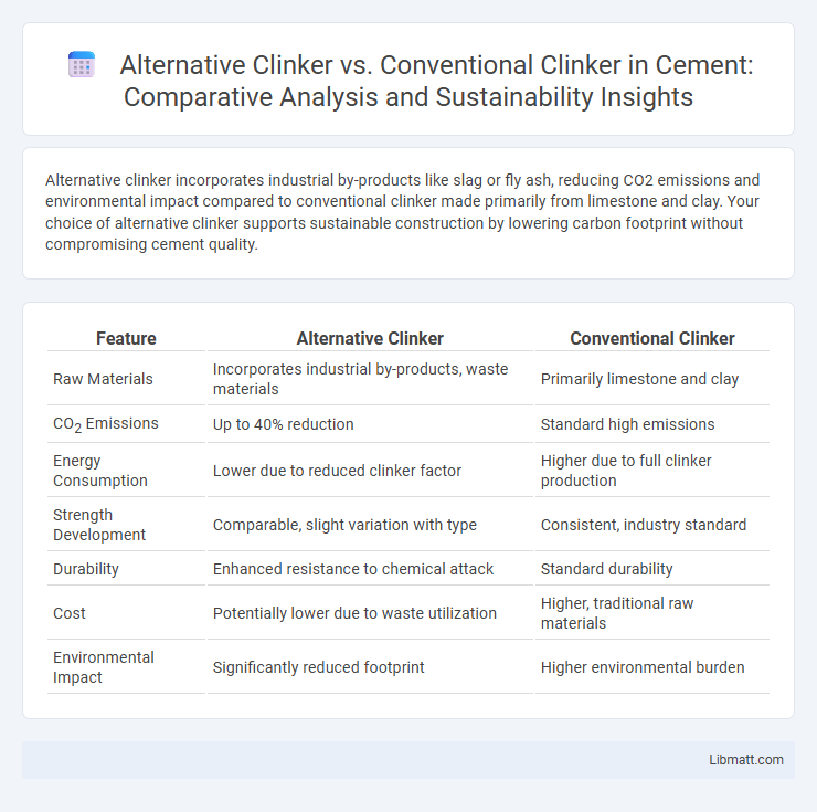 Alternative Clinker vs. Conventional Clinker in Cement: Comparative Analysis and Sustainability Insights