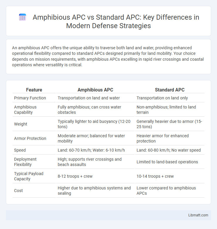 Amphibious APC vs Standard APC: Key Differences in Modern Defense Strategies