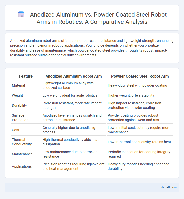 Anodized Aluminum vs. Powder-Coated Steel Robot Arms in Robotics: A Comparative Analysis