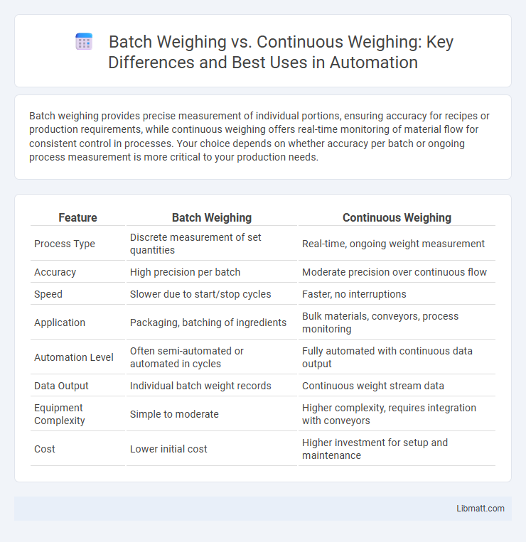 Batch Weighing vs. Continuous Weighing: Key Differences and Best Uses in Automation
