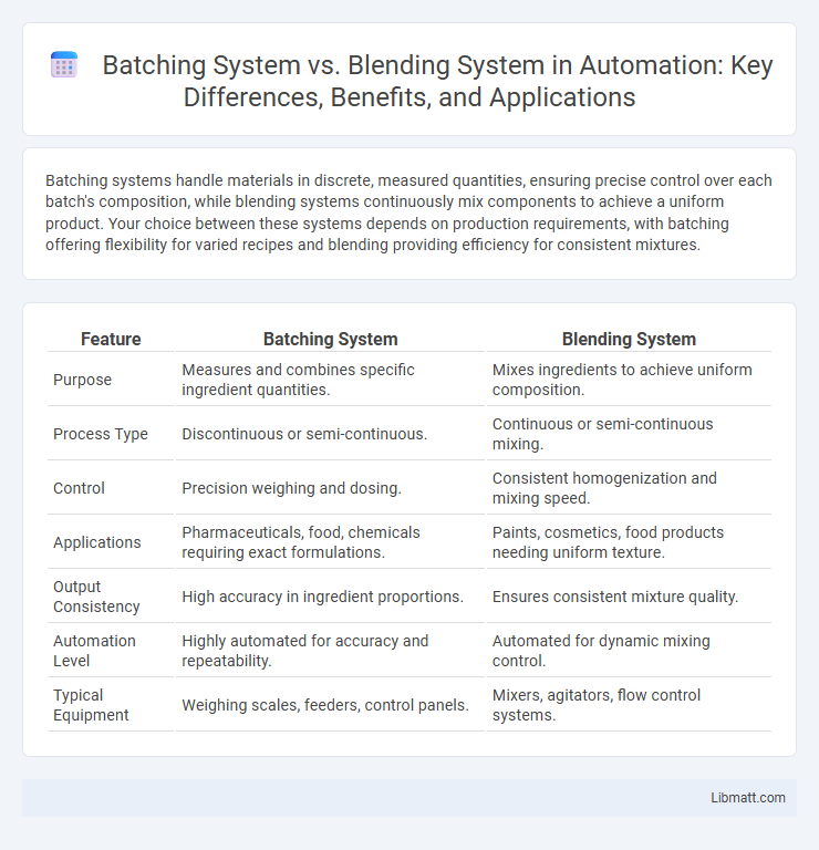 Batching System vs. Blending System in Automation: Key Differences, Benefits, and Applications