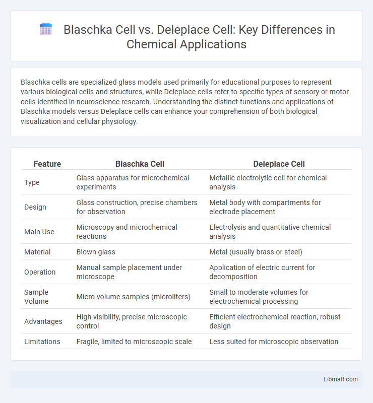 Blaschka Cell vs. Deleplace Cell: Key Differences in Chemical Applications